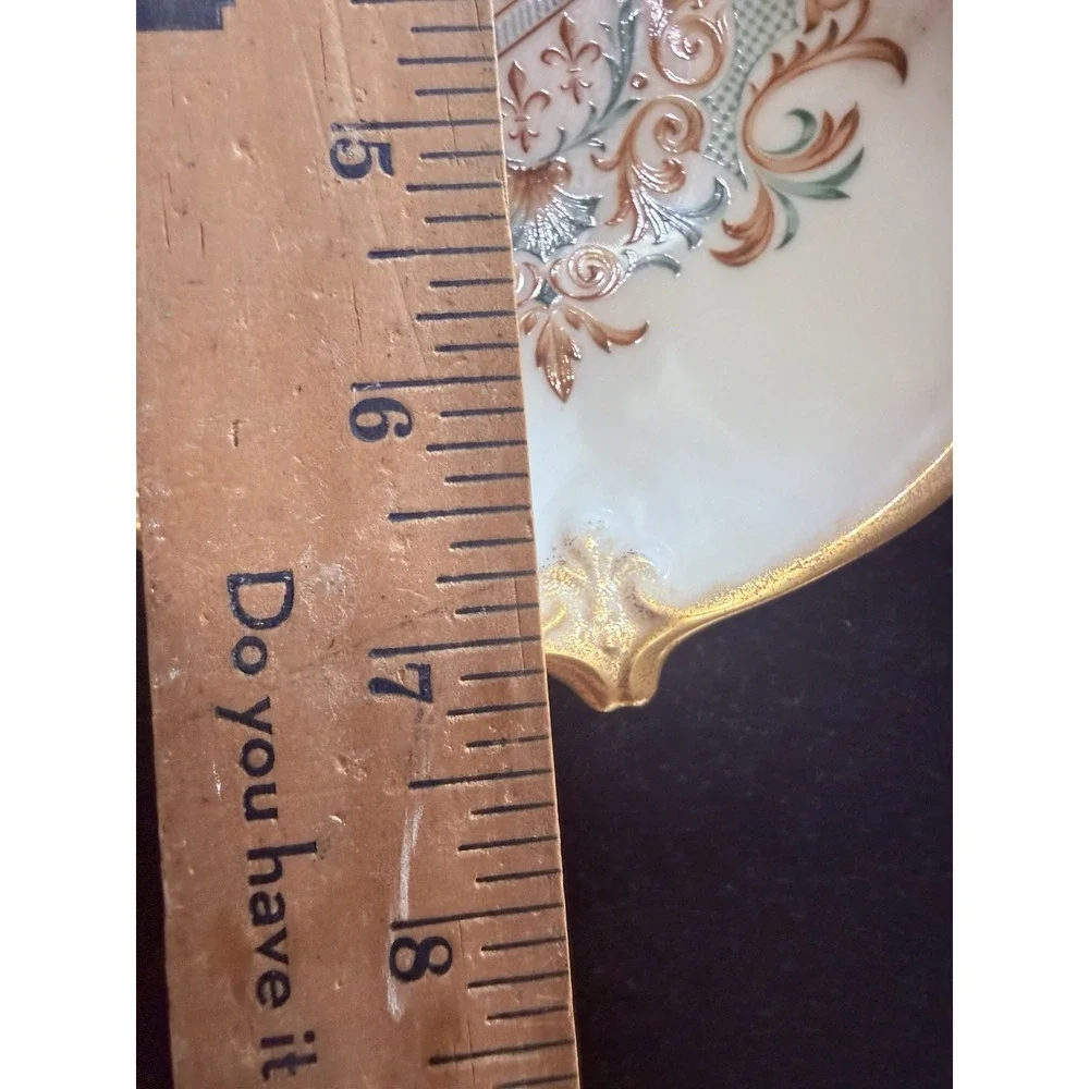 VTG Lenox USA Coat Of Arms Trinket Dish / Ashtray Fleur de Lis Gold Rim EUC